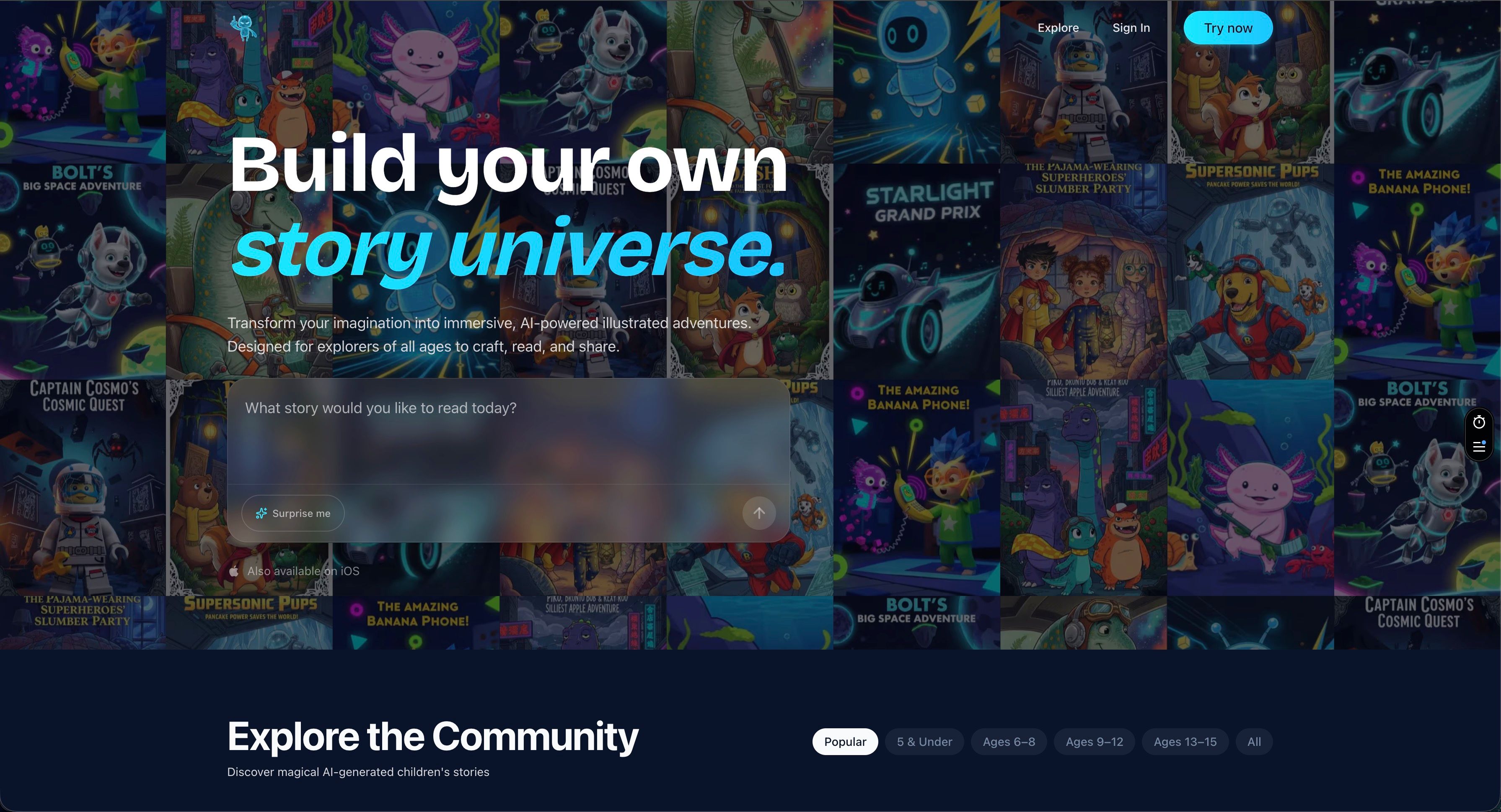 Inky — AI-powered children's story app with Imagen 4 illustrations, themed PDF export, and community explore feed